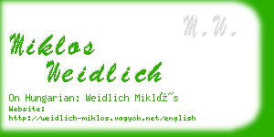 miklos weidlich business card